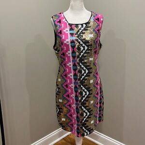 Gianni Bini Sequins Pink/Gold Dress